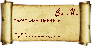 Csöndes Urbán névjegykártya